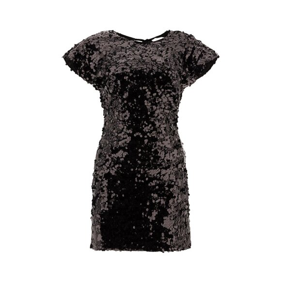 Ganni Velvet Sequins Mini Dress for Women Label Size 36